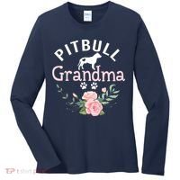 Pitbull Grandma Womens Mom Pitbull Dog Lover Christmas Women's Long Sleeve Shirt thumb 0