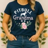 Pitbull Grandma Womens Mom Pitbull Dog Lover Christmas Women's T-Shirt thumb 2