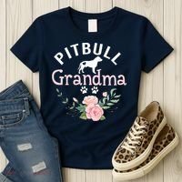 Pitbull Grandma Womens Mom Pitbull Dog Lover Christmas Women's T-Shirt thumb 3