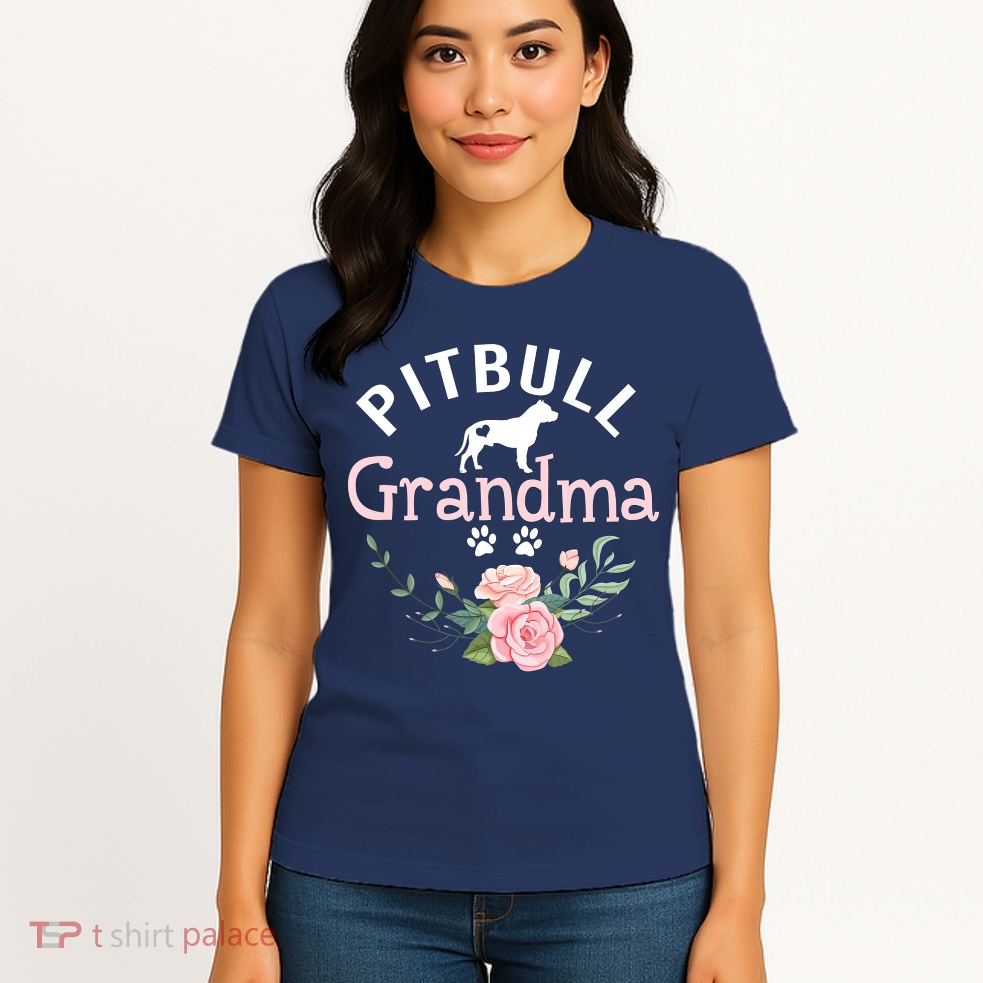 Pitbull Grandma Womens Mom Pitbull Dog Lover Christmas Women's T-Shirt