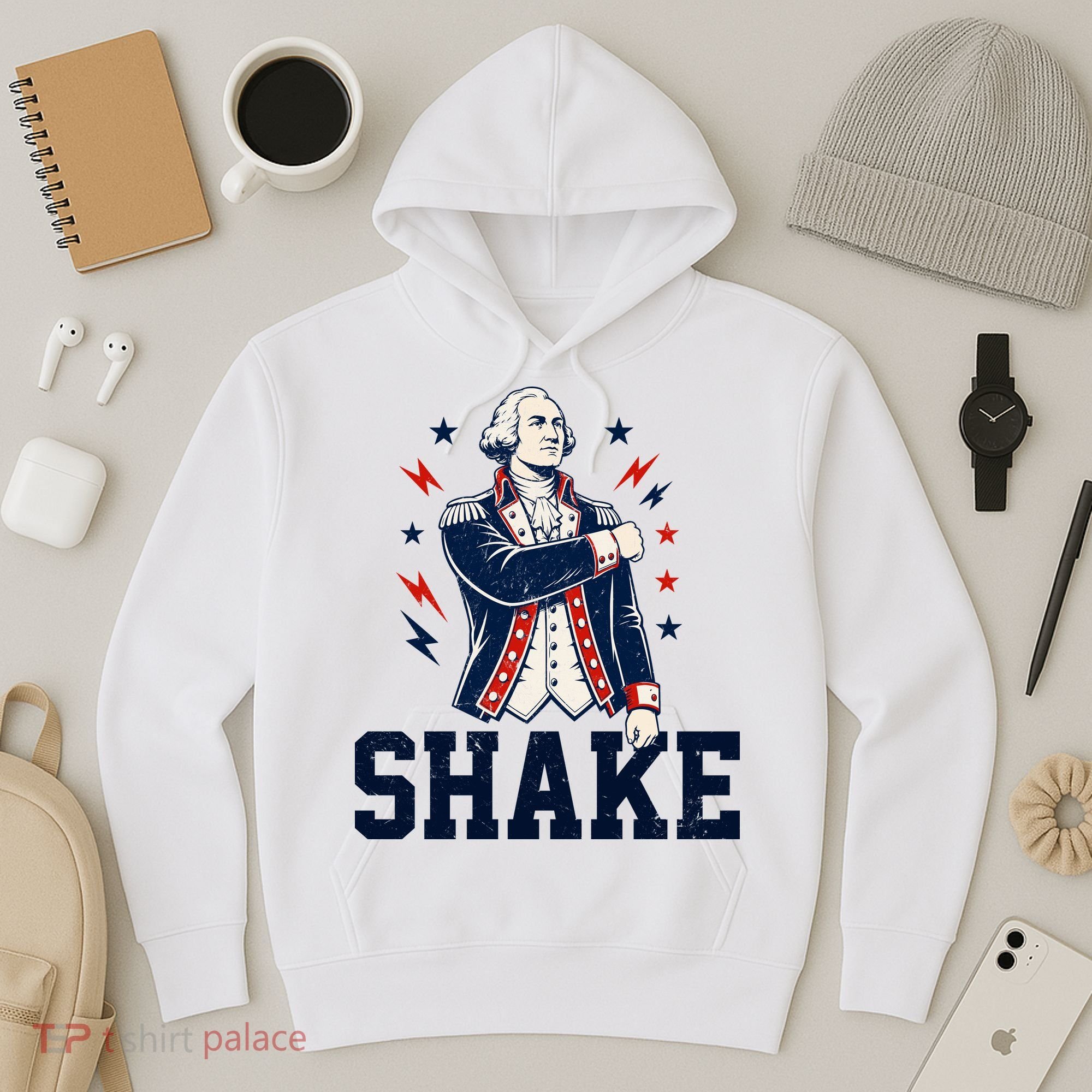 Patriotic George Washington Shake Revolutionary Hoodie