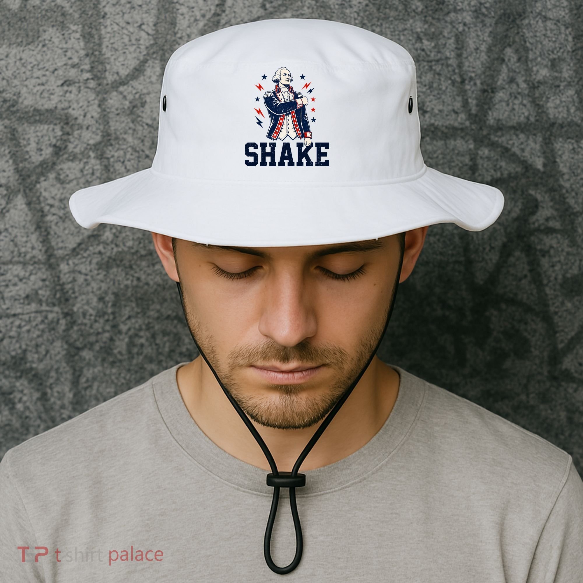 Patriotic George Washington Shake Revolutionary Bucket Hat