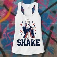 Patriotic George Washington Shake Revolutionary Women's Tank Top thumb 3
