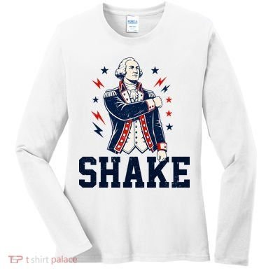 Patriotic George Washington Shake Revolutionary Women's Long Sleeve Shirt