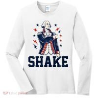 Patriotic George Washington Shake Revolutionary Women's Long Sleeve Shirt thumb 0