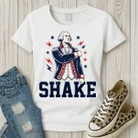 Patriotic George Washington Shake Revolutionary Women's T-Shirt thumb 3