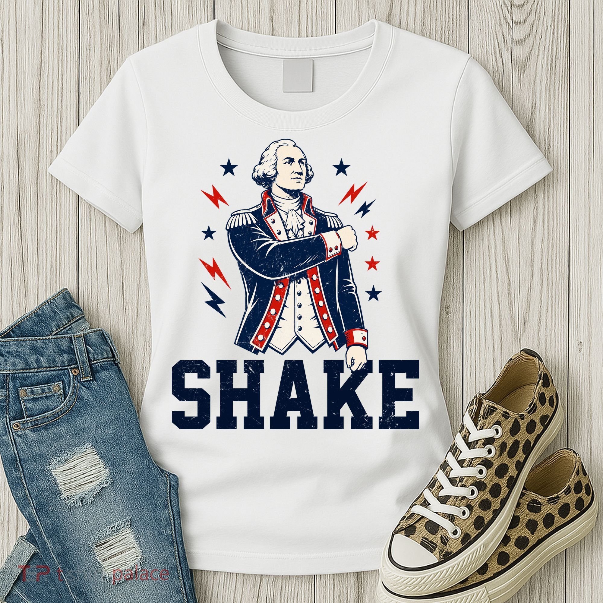 Patriotic George Washington Shake Revolutionary Women's T-Shirt