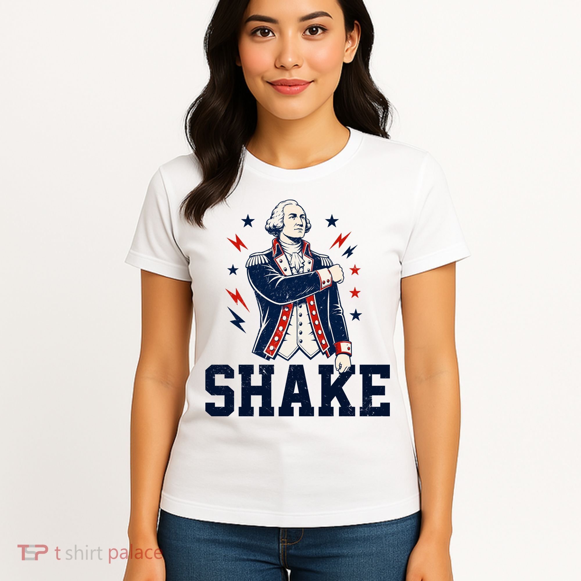 Patriotic George Washington Shake Revolutionary Women's T-Shirt