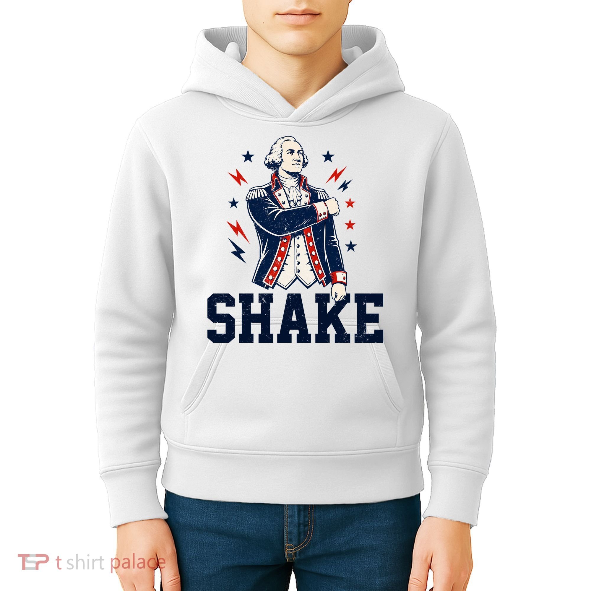 Patriotic George Washington Shake Revolutionary Kids Hoodie