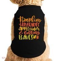 Pumpkins Hayrides Apple Cider And Falling Leaves Funny Fall Doggie Tank thumb 0