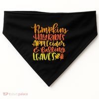 Pumpkins Hayrides Apple Cider And Falling Leaves Funny Fall USA-Made Doggie Bandana thumb 0