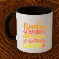 Pumpkins Hayrides Apple Cider And Falling Leaves Funny Fall Coffee Mug thumb 2