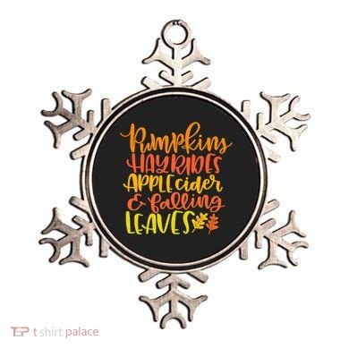 Pumpkins Hayrides Apple Cider And Falling Leaves Funny Fall Ornament