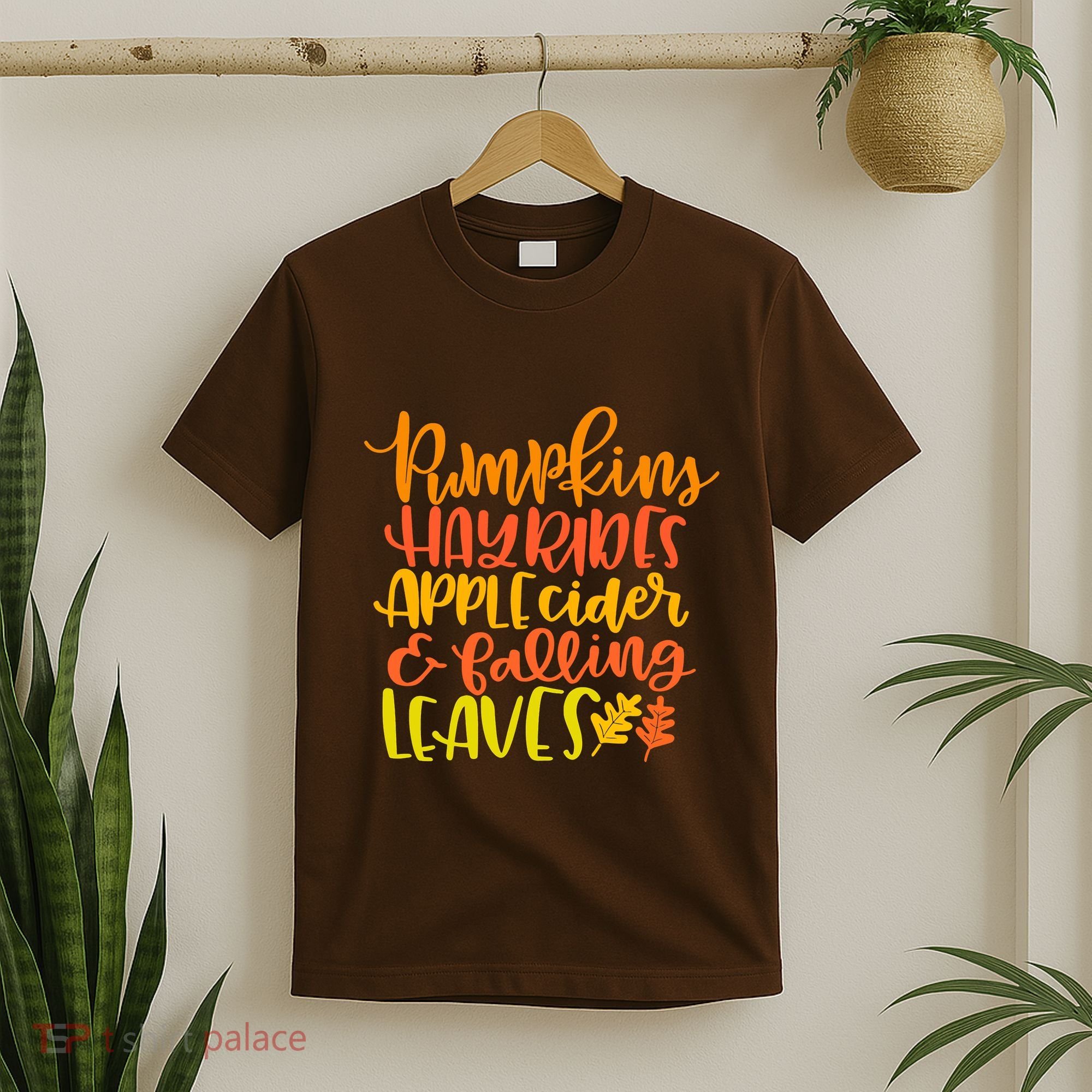 Pumpkins Hayrides Apple Cider And Falling Leaves Funny Fall T-Shirt