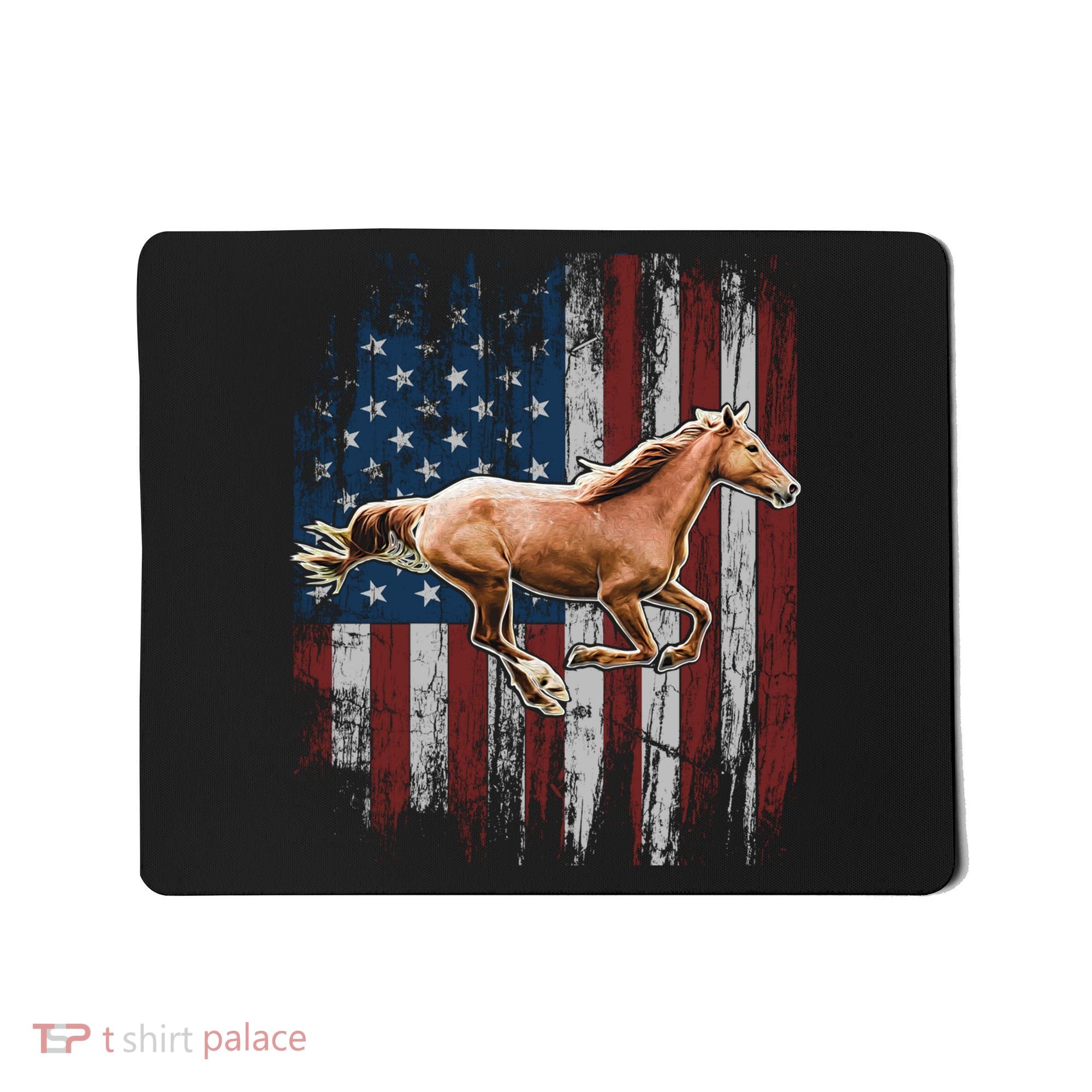 Patriotic Horse American Flag Horseback Riding Farm Gift Mousepad