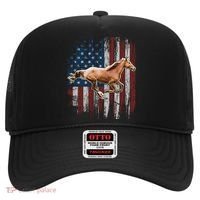 Patriotic Horse American Flag Horseback Riding Farm Gift Hat thumb 0