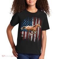 Patriotic Horse American Flag Horseback Riding Farm Gift Kids T-Shirt thumb 2
