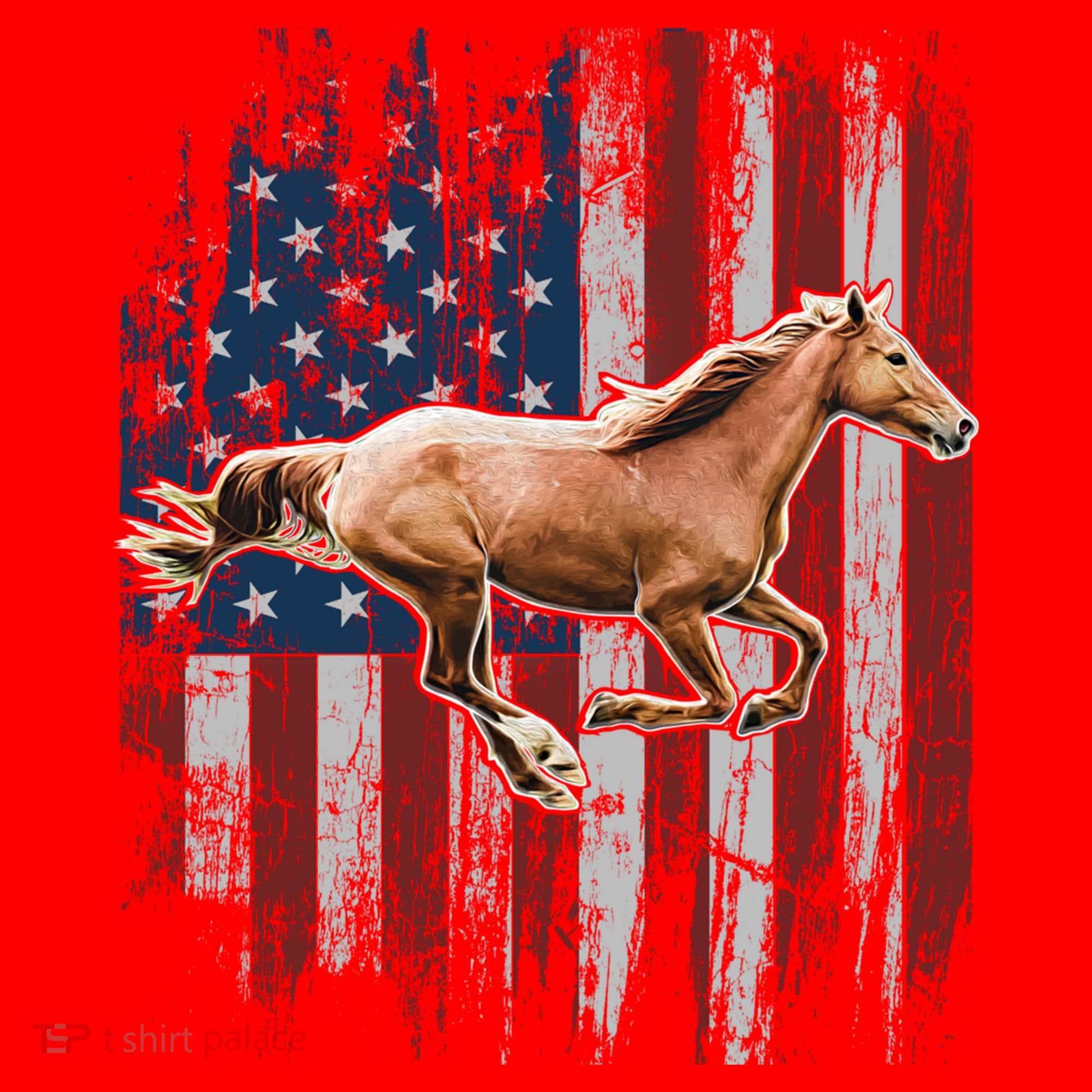 Patriotic Horse American Flag Horseback Riding Farm Gift Santa Hat