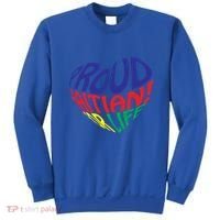 Proud Haitian American I Love Haiti Heart Souvenir Gift Idea Funny Gift Sweatshirt thumb 0