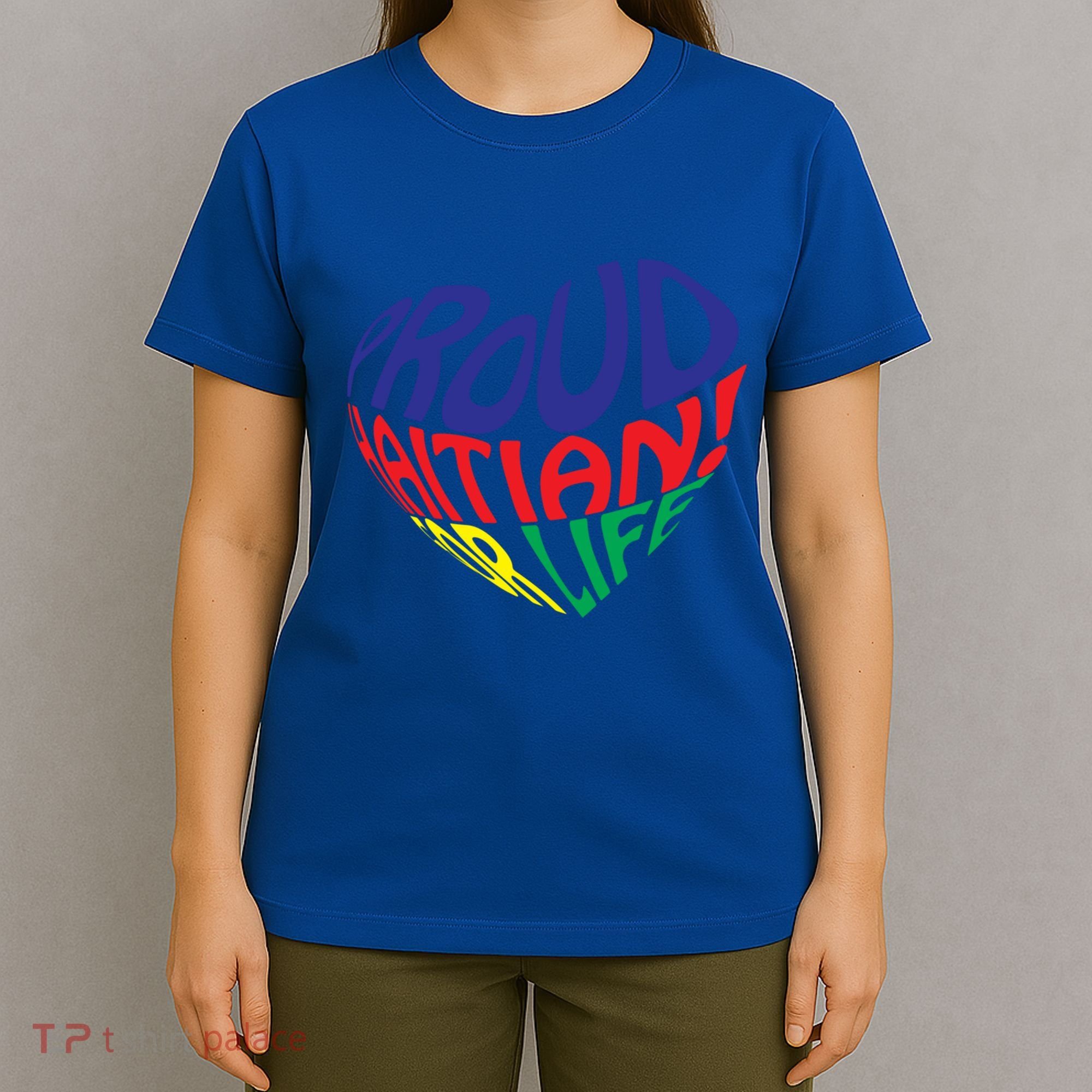 Proud Haitian American I Love Haiti Heart Souvenir Gift Idea Funny Gift T-Shirt