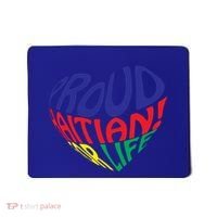 Proud Haitian American I Love Haiti Heart Souvenir Gift Idea Funny Gift Mousepad thumb 0