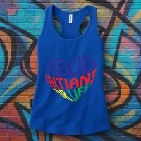 Proud Haitian American I Love Haiti Heart Souvenir Gift Idea Funny Gift Women's Tank Top thumb 3