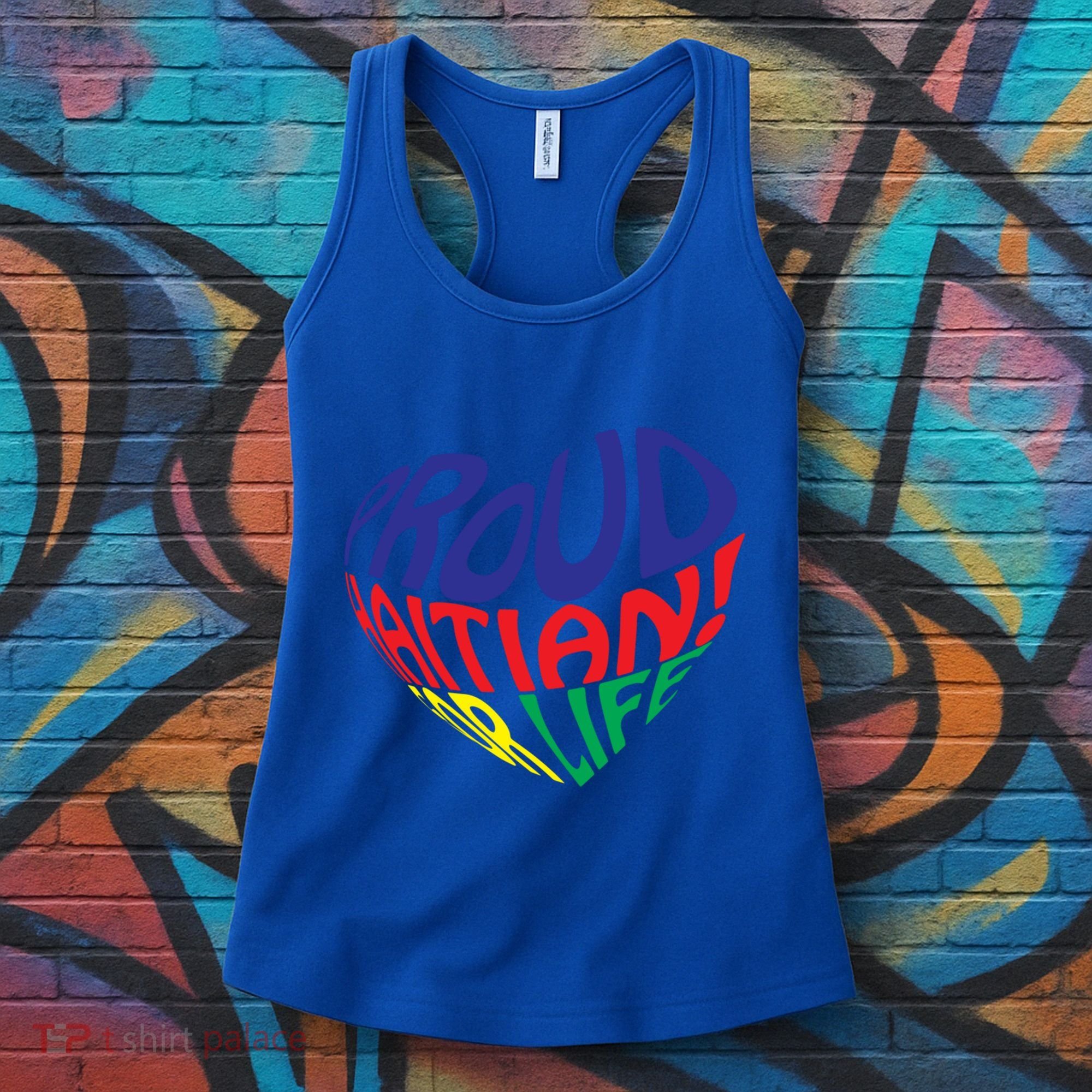 Proud Haitian American I Love Haiti Heart Souvenir Gift Idea Funny Gift Women's Tank Top
