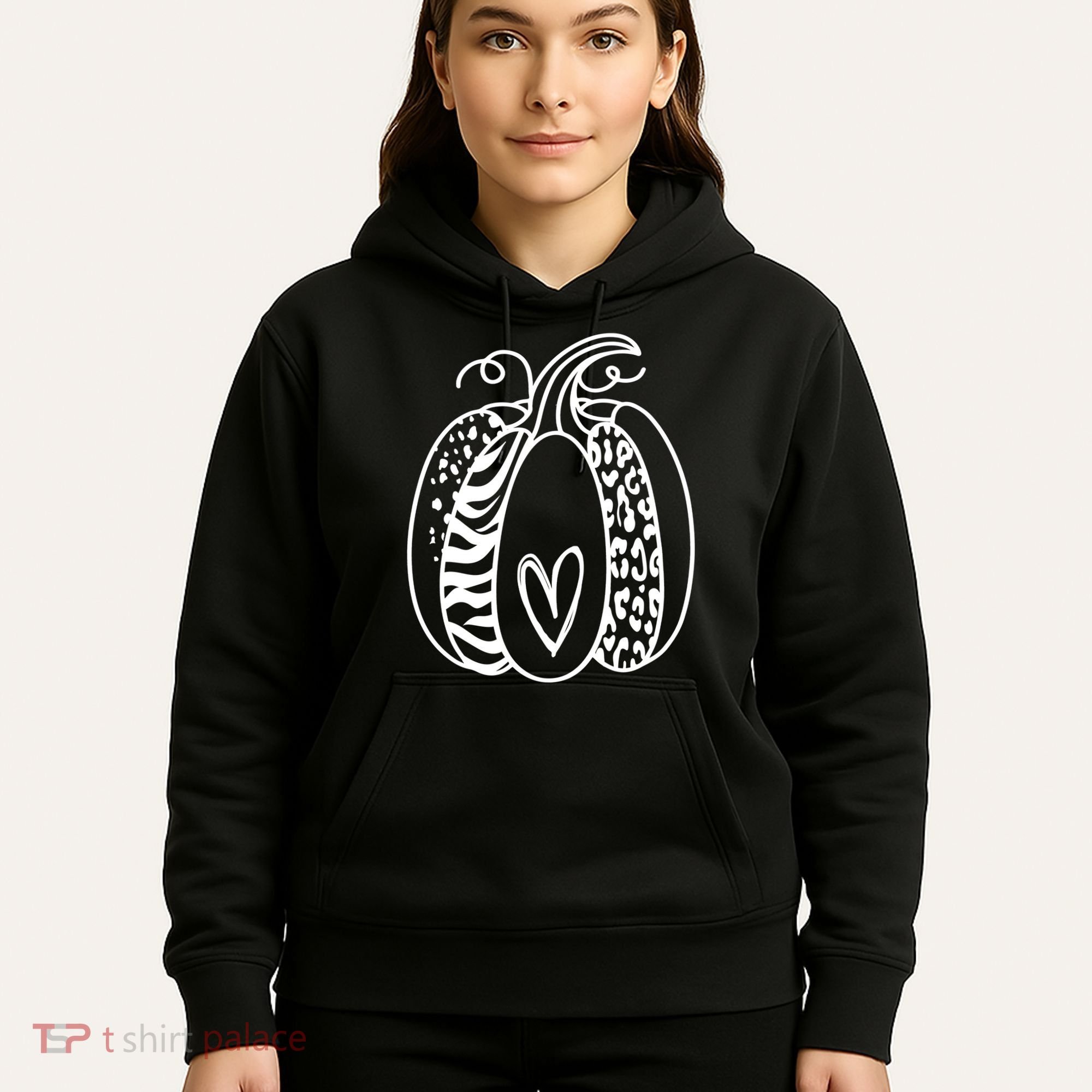 Pumpkin Heart Animal Print Cute Hoodie