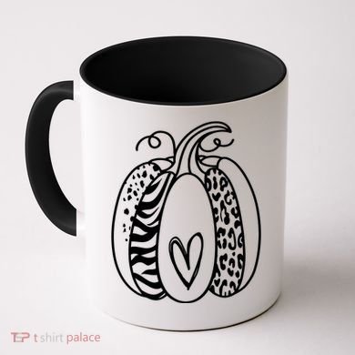 Pumpkin Heart Animal Print Cute Coffee Mug
