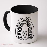 Pumpkin Heart Animal Print Cute Coffee Mug thumb 0