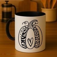 Pumpkin Heart Animal Print Cute Coffee Mug thumb 4