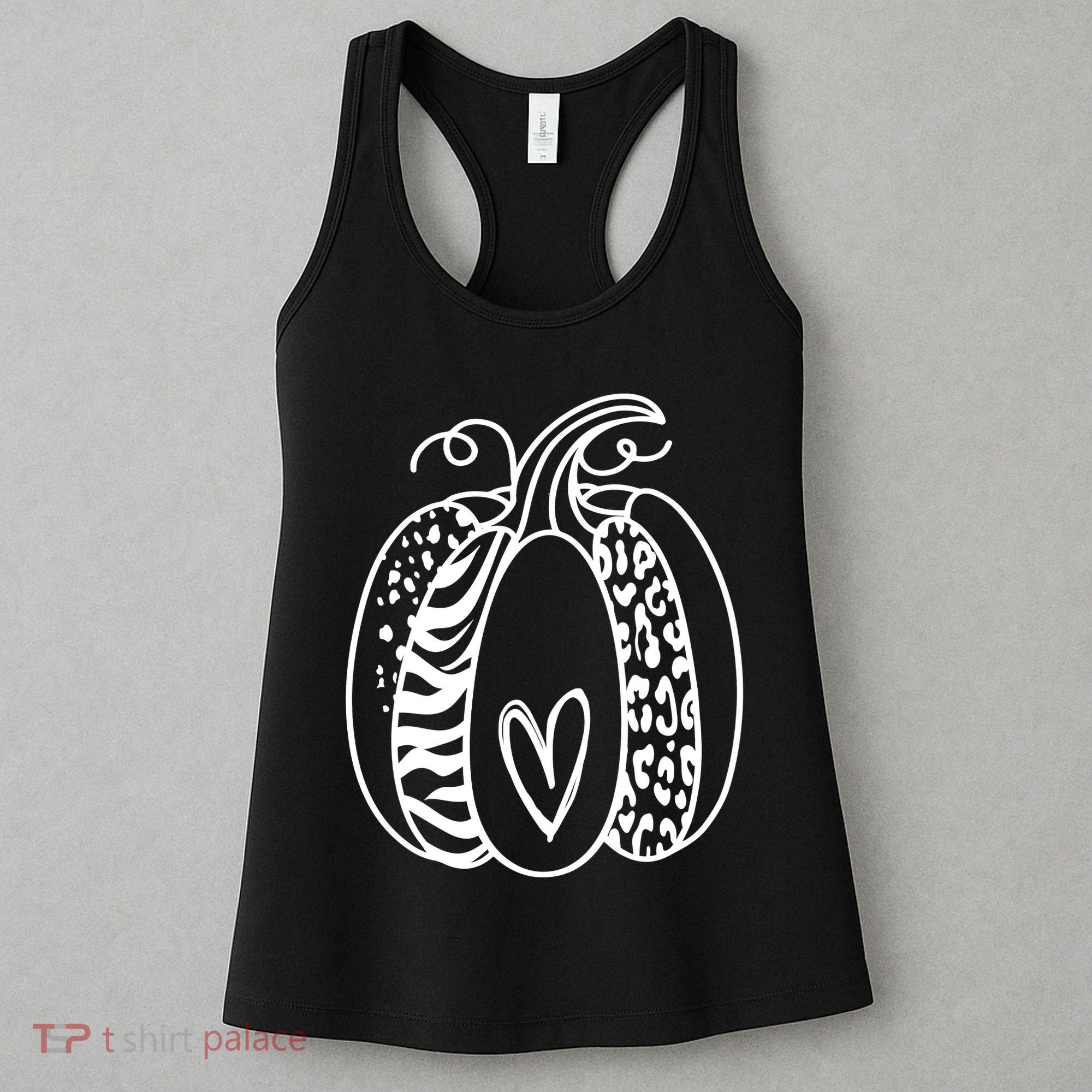 Pumpkin Heart Animal Print Cute Women's Tank Top