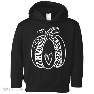 Pumpkin Heart Animal Print Cute Toddler Hoodie
