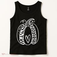 Pumpkin Heart Animal Print Cute Tank Top thumb 2