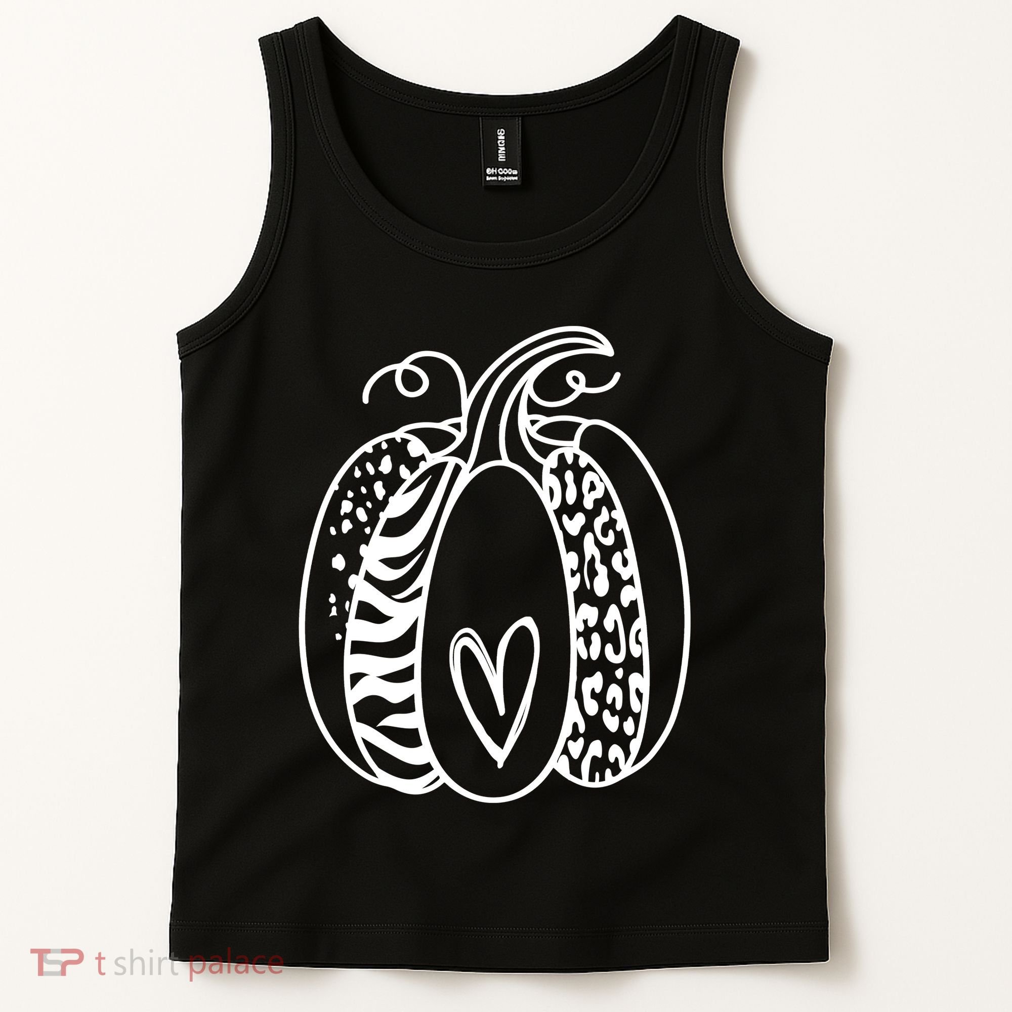 Pumpkin Heart Animal Print Cute Tank Top