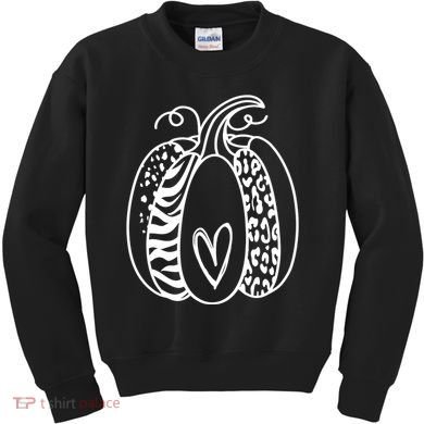 Pumpkin Heart Animal Print Cute Kids Sweatshirt