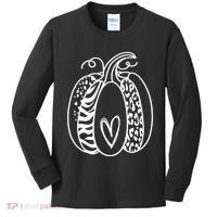 Pumpkin Heart Animal Print Cute Kids Long Sleeve Shirt thumb 0