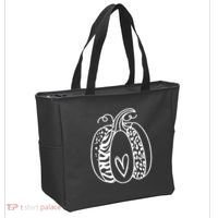 Pumpkin Heart Animal Print Cute Tote Bag thumb 2