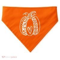Pumpkin Heart Animal Print Cute USA-Made Doggie Bandana thumb 0
