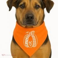 Pumpkin Heart Animal Print Cute USA-Made Doggie Bandana thumb 1