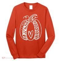 Pumpkin Heart Animal Print Cute Long Sleeve Shirt thumb 0