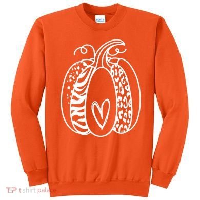 Pumpkin Heart Animal Print Cute Sweatshirt