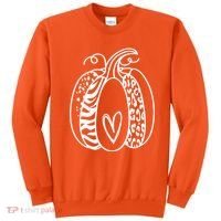 Pumpkin Heart Animal Print Cute Sweatshirt thumb 0
