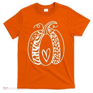 Pumpkin Heart Animal Print Cute T-Shirt