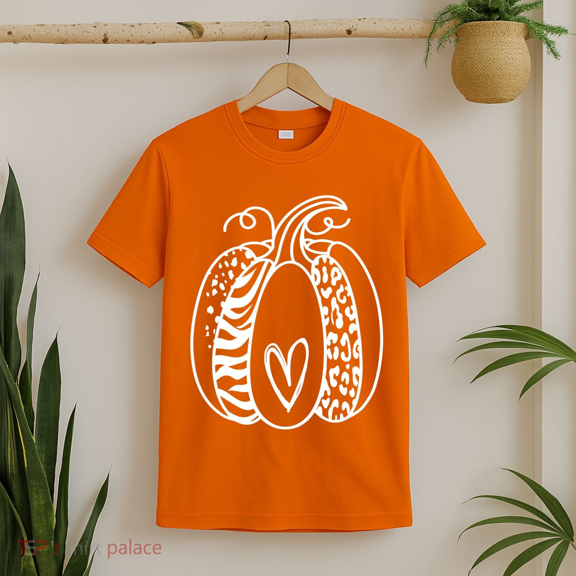 Pumpkin Heart Animal Print Cute T-Shirt