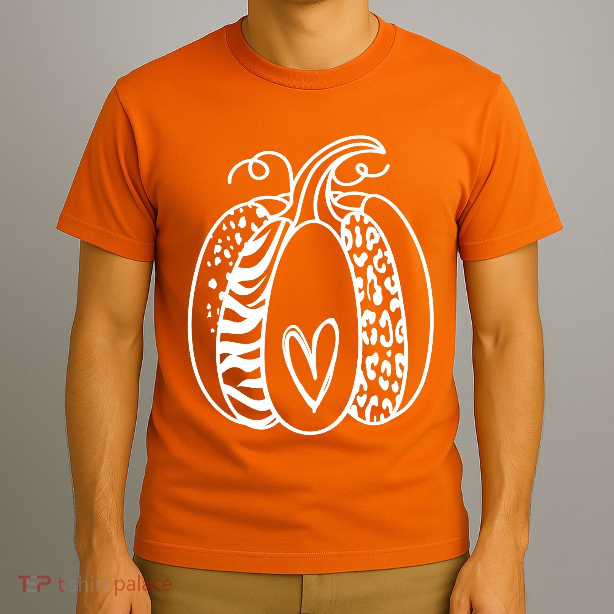 Pumpkin Heart Animal Print Cute T-Shirt