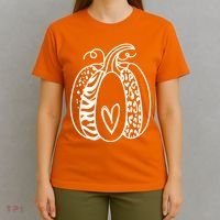 Pumpkin Heart Animal Print Cute T-Shirt thumb 4
