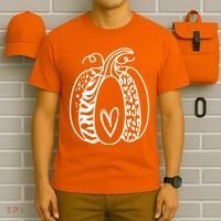 Pumpkin Heart Animal Print Cute T-Shirt thumb 6