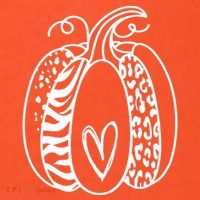 Pumpkin Heart Animal Print Cute T-Shirt thumb 7
