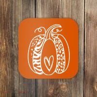 Pumpkin Heart Animal Print Cute Coaster thumb 0